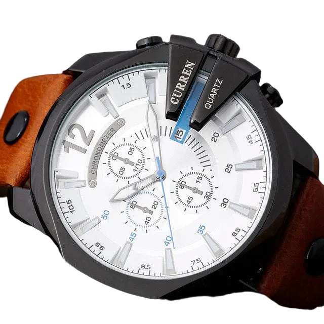 Men's Leather Waterproof Luxury Quartz Watch