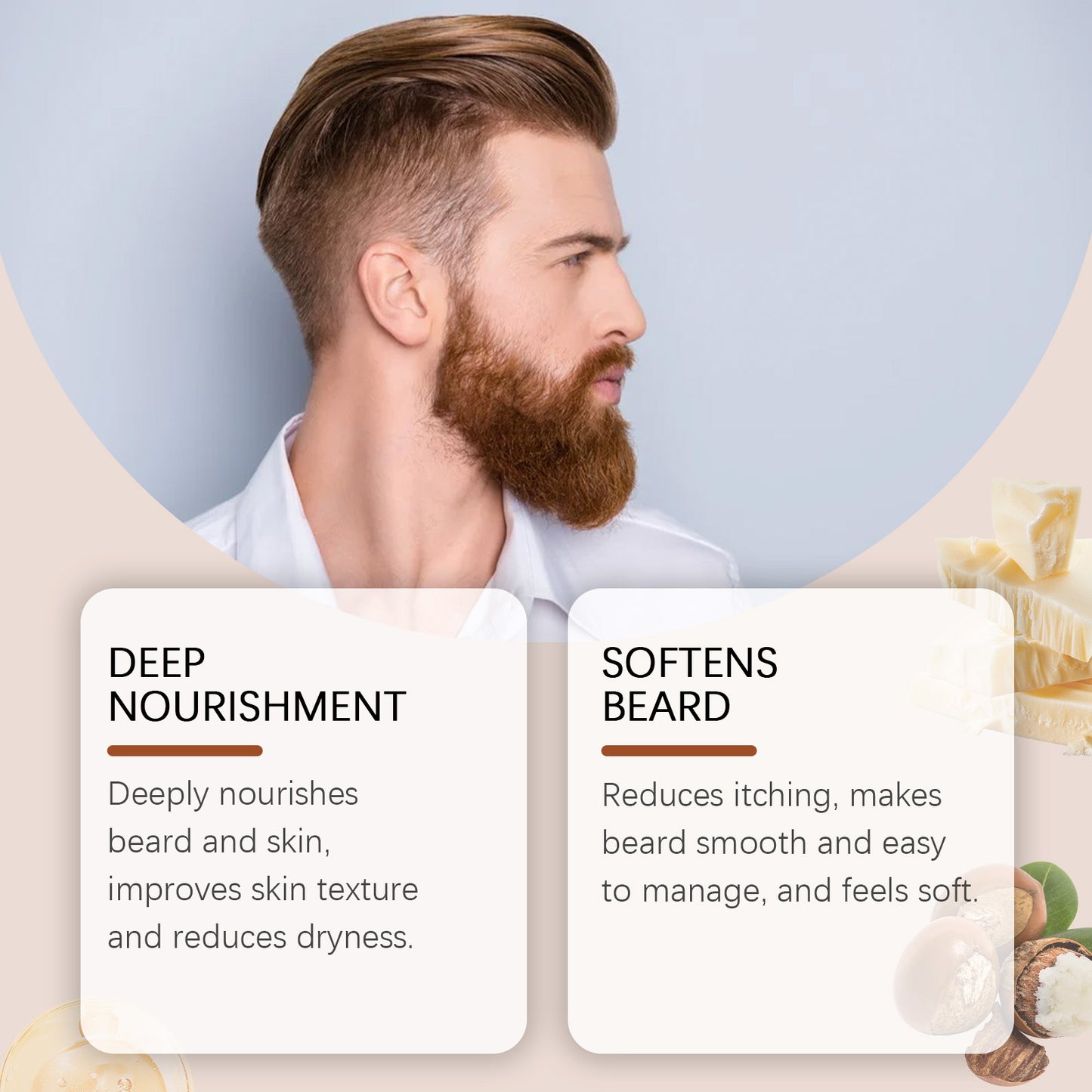 Men's Sandalwood Beard Care Cream With Beeswax And Vitamin E