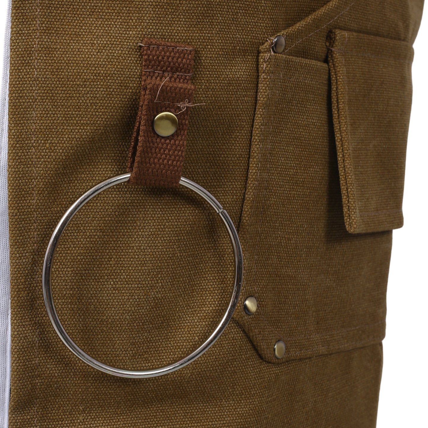 Long Heavy Duty Canvas Tool Apron, Fully Adjustable Carpenter Apron