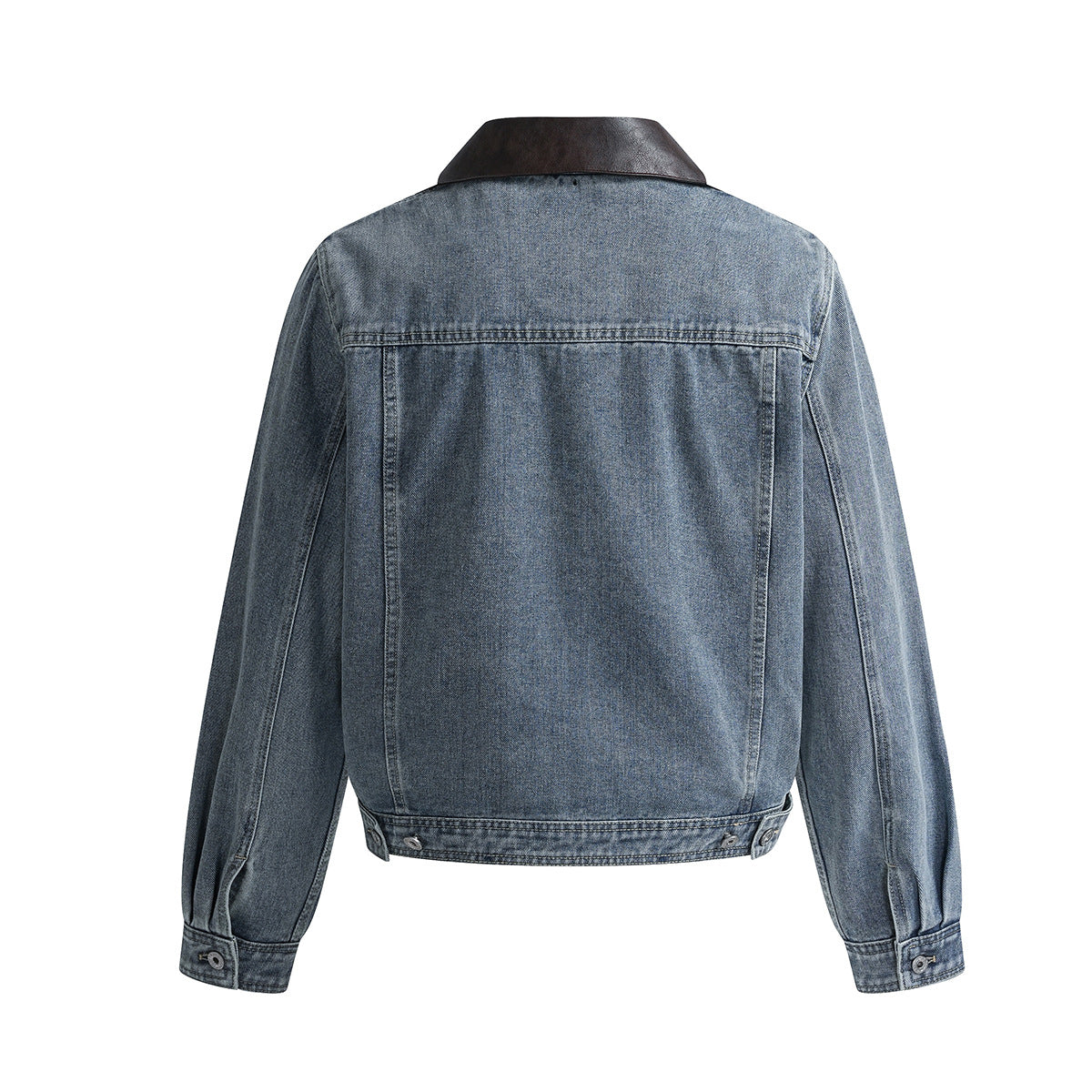 Washed Denim Motorcycle Jacket