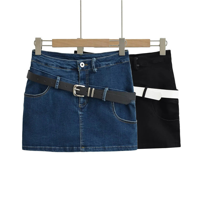 Premium Japanese Denim Two-Piece Skirt Set