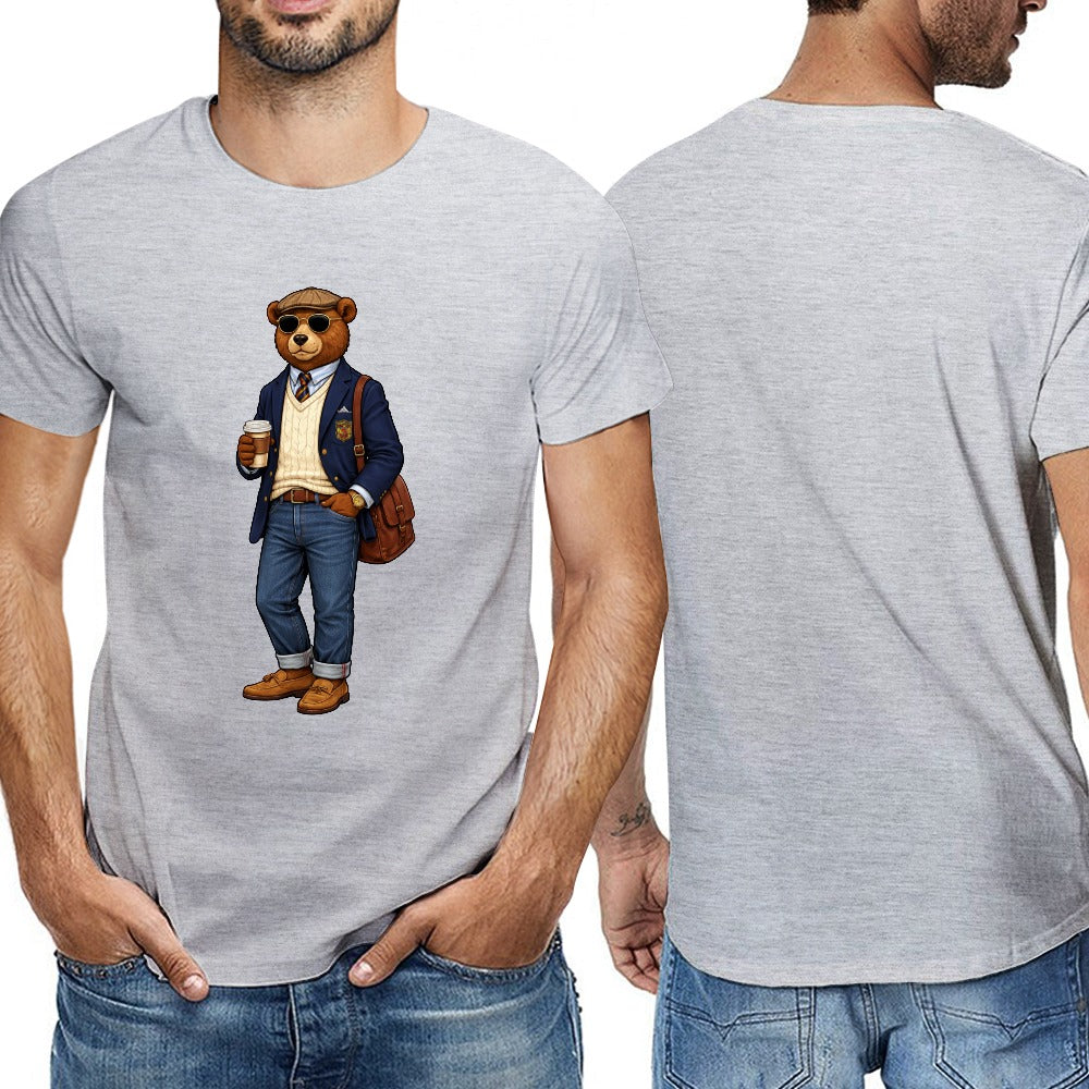 Oxford Denim Bear Men's Short Sleeve Tee - Gray