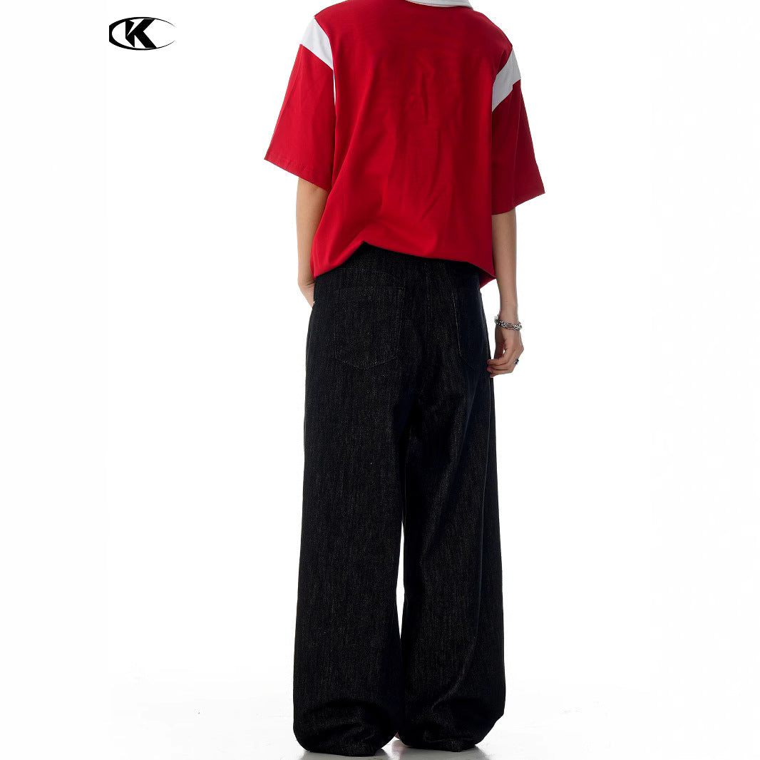 Faded Unisex Straight A-Line Slim Fit Denim Jeans