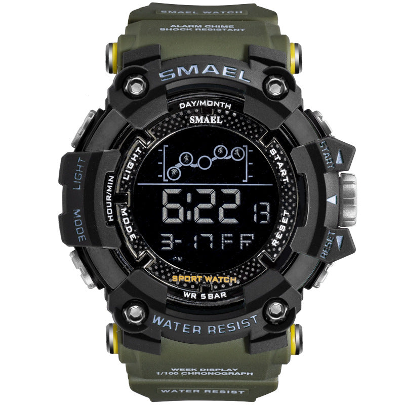 Waterproof Multifunctional Men's Sports Watch Trend Large Dial Electronic Watch