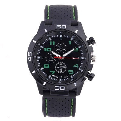 Rubber Sports Men's Watch with Silicone Strap for Students