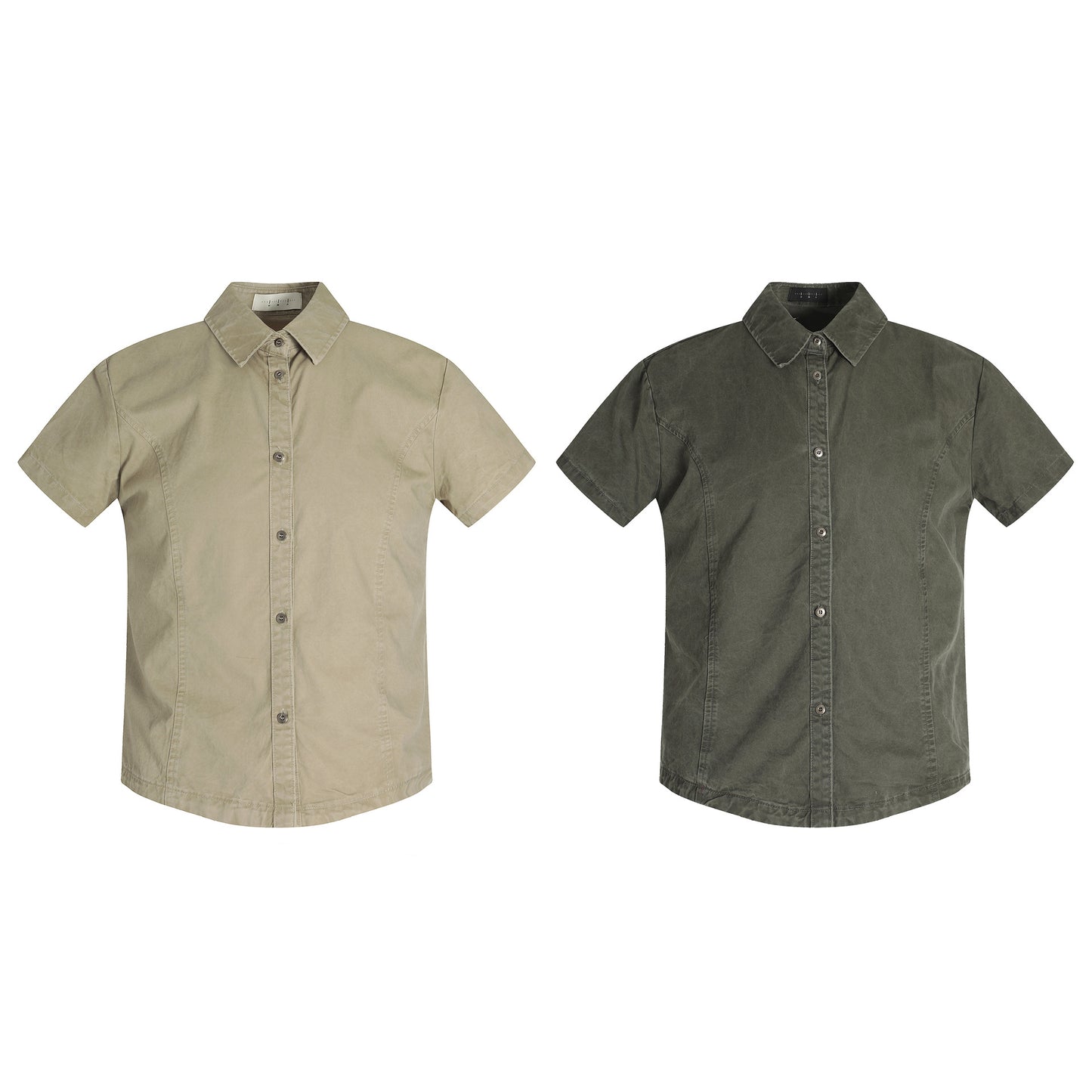 Loose Casual Short Sleeve Notched Collar Regular Fit Shirt for Men and Women