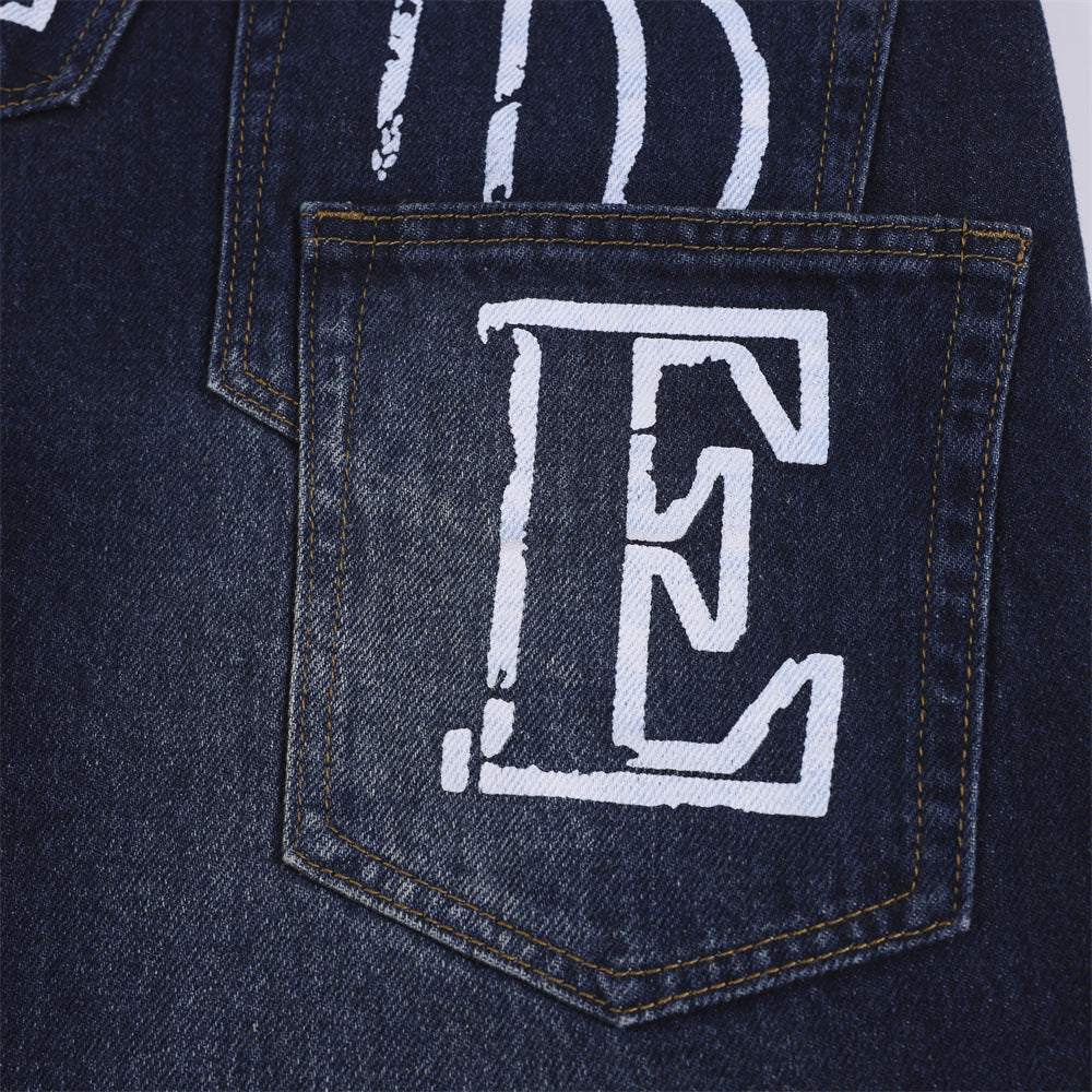 Denim Workwear Shorts — Casual Street Style with Pocket Details