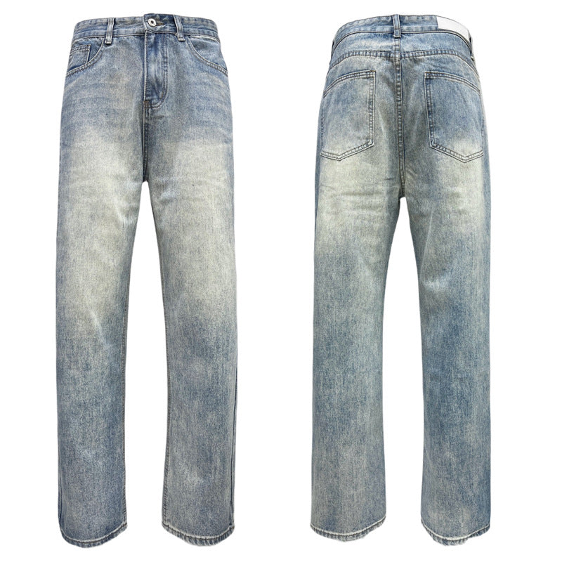 Casual Loose Straight Jeans for Men - Premium Japanese Denim
