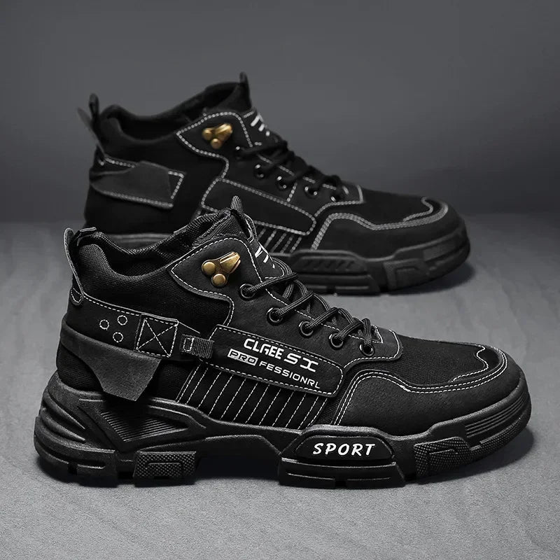 Men's Work Boots - Dirt Resistant, Anti-Slip, Thick Sole Outdoor Hiking and Snow Boots