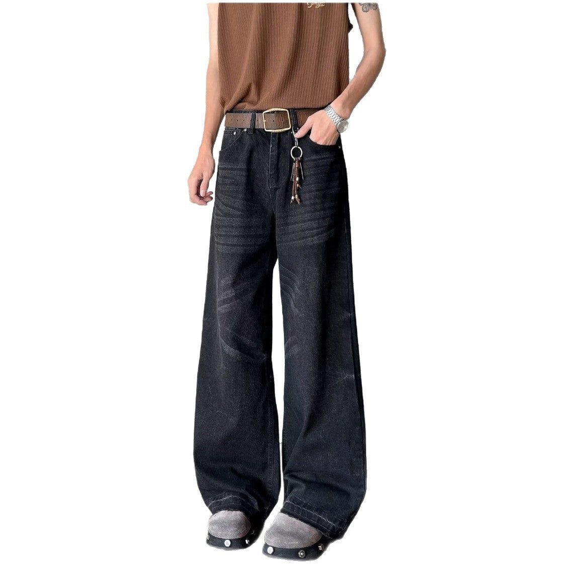 Retro Washed Loose Straight Leg Hanging Casual Pants