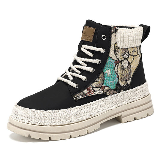 Men's Casual Woven Pattern Boots