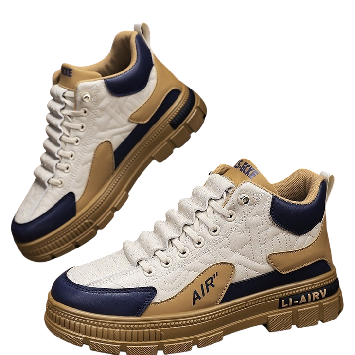 Versatile Men's Casual Workwear Shoes with Thick Sole