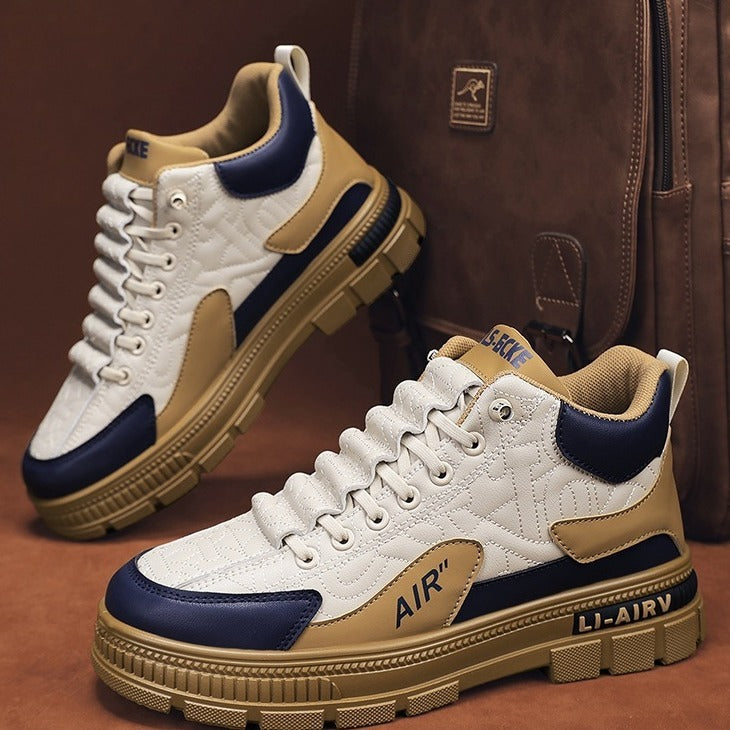 Versatile Men's Casual Workwear Shoes with Thick Sole