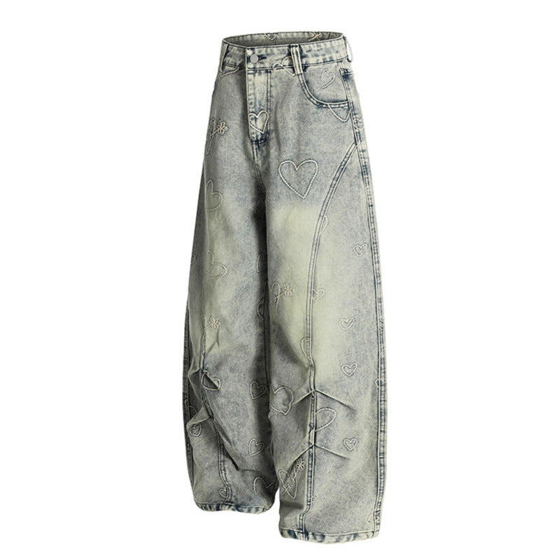 Love Embroidered Jeans - Premium Japanese Denim