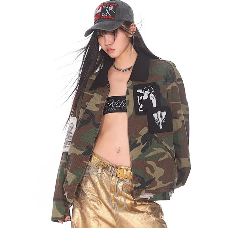 Women's Camouflage Denim Jacket – Premium Quality, Durable, Modern Style