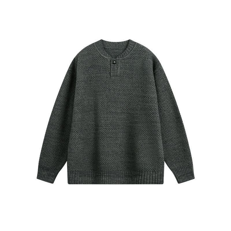 Long Sleeve Knit Sweater Unisex Japanese Retro Minimalist Loose Knitwear