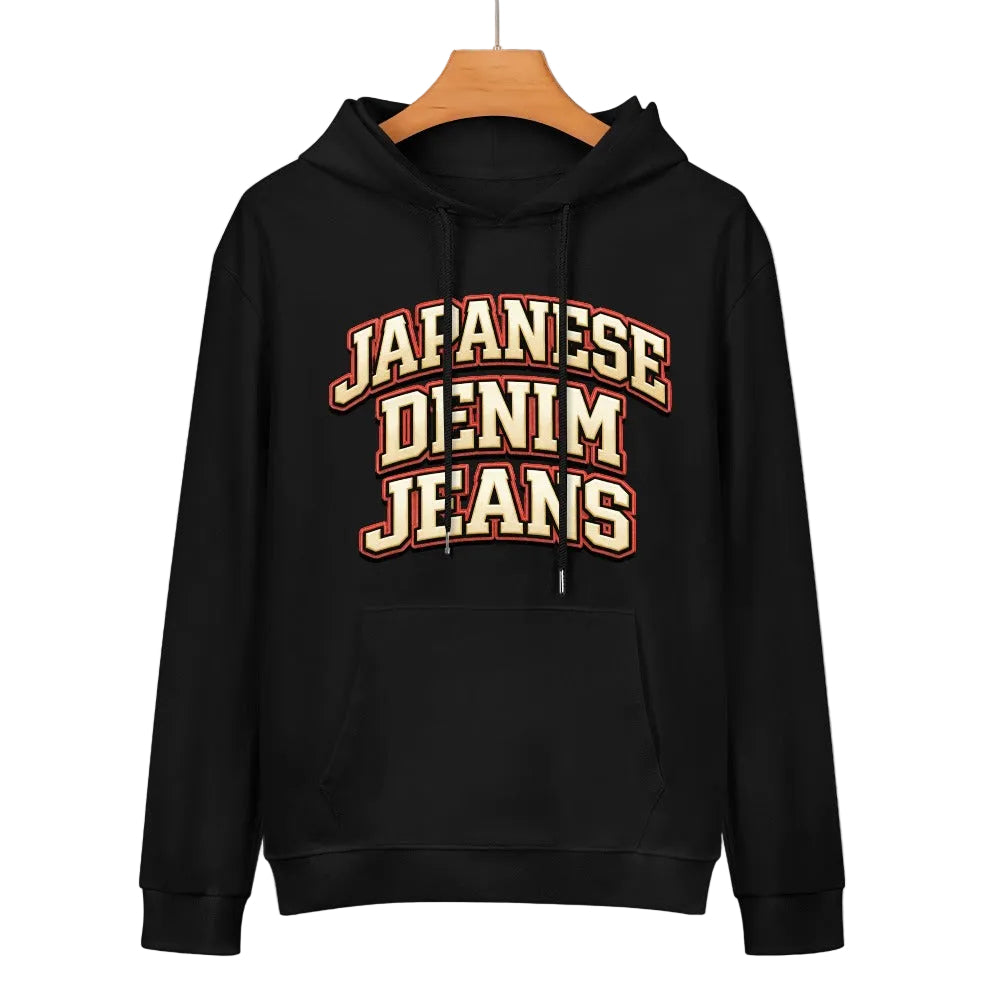 Japanese Denim University Hoodie - Black