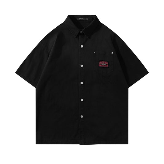 Unique Design Work Shirt for Men - Short Sleeve Casual Top
