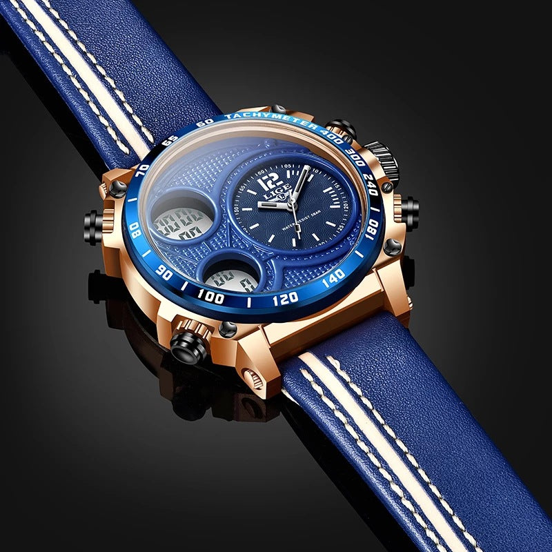 Men's Business Electronic Watch w/Dual Display  - Waterproof