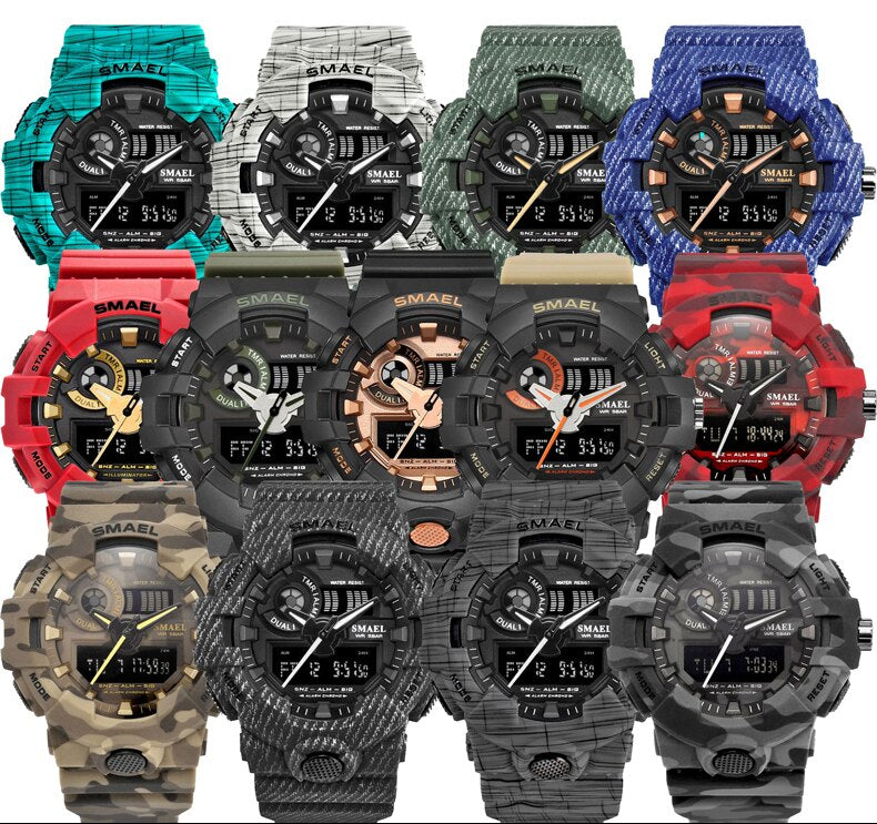 Men's Sport Military Watch - Digital LED 50m Waterproof Up To 50m