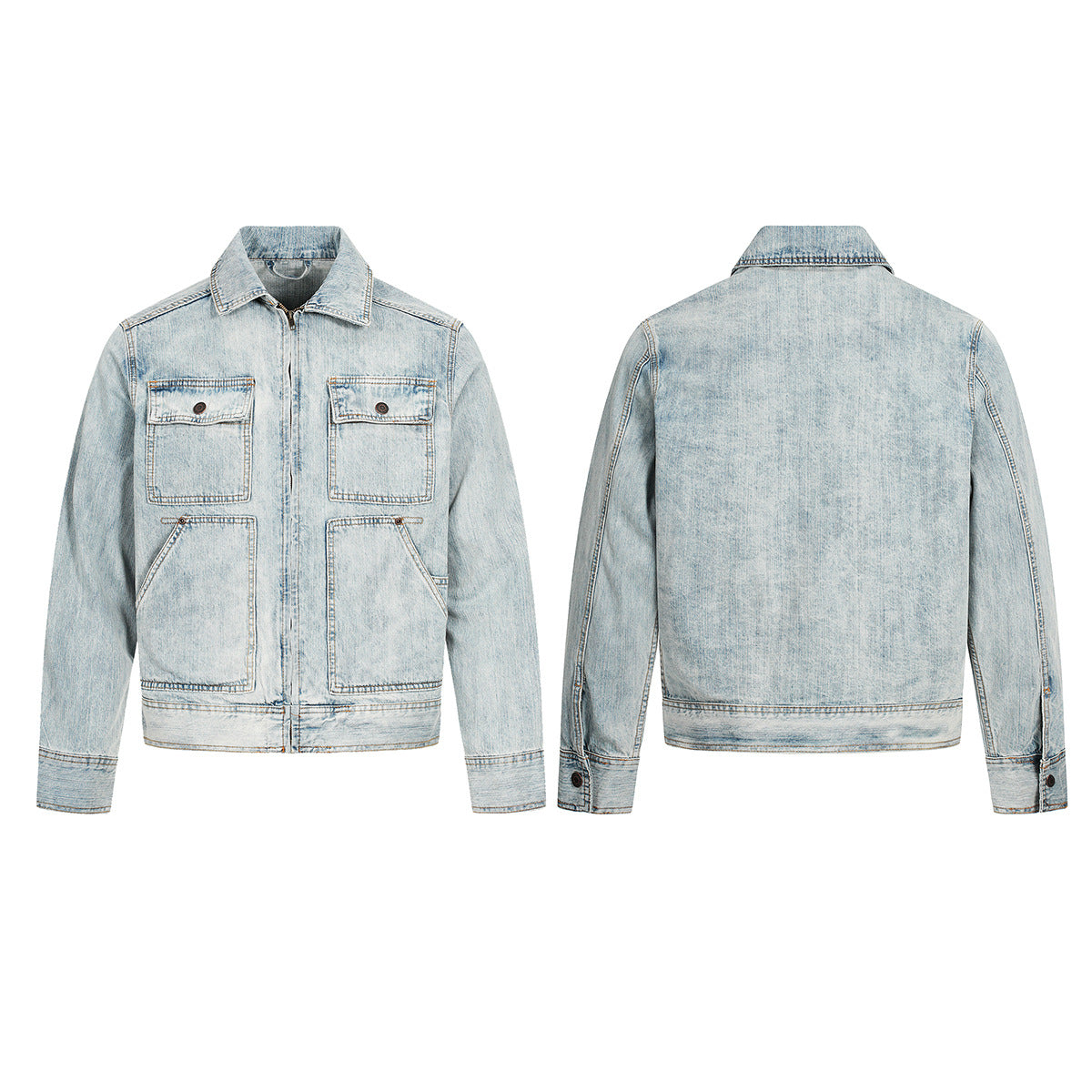 Washed Denim Workwear Jacket
