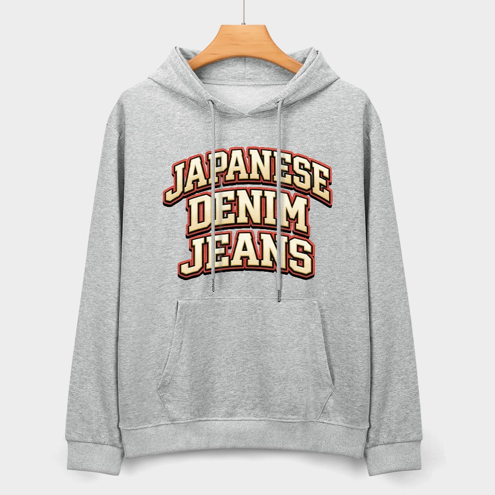 Japanese Denim Jeans University Hoodie - Gray