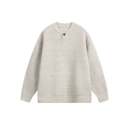 Long Sleeve Knit Sweater Unisex Japanese Retro Minimalist Loose Knitwear