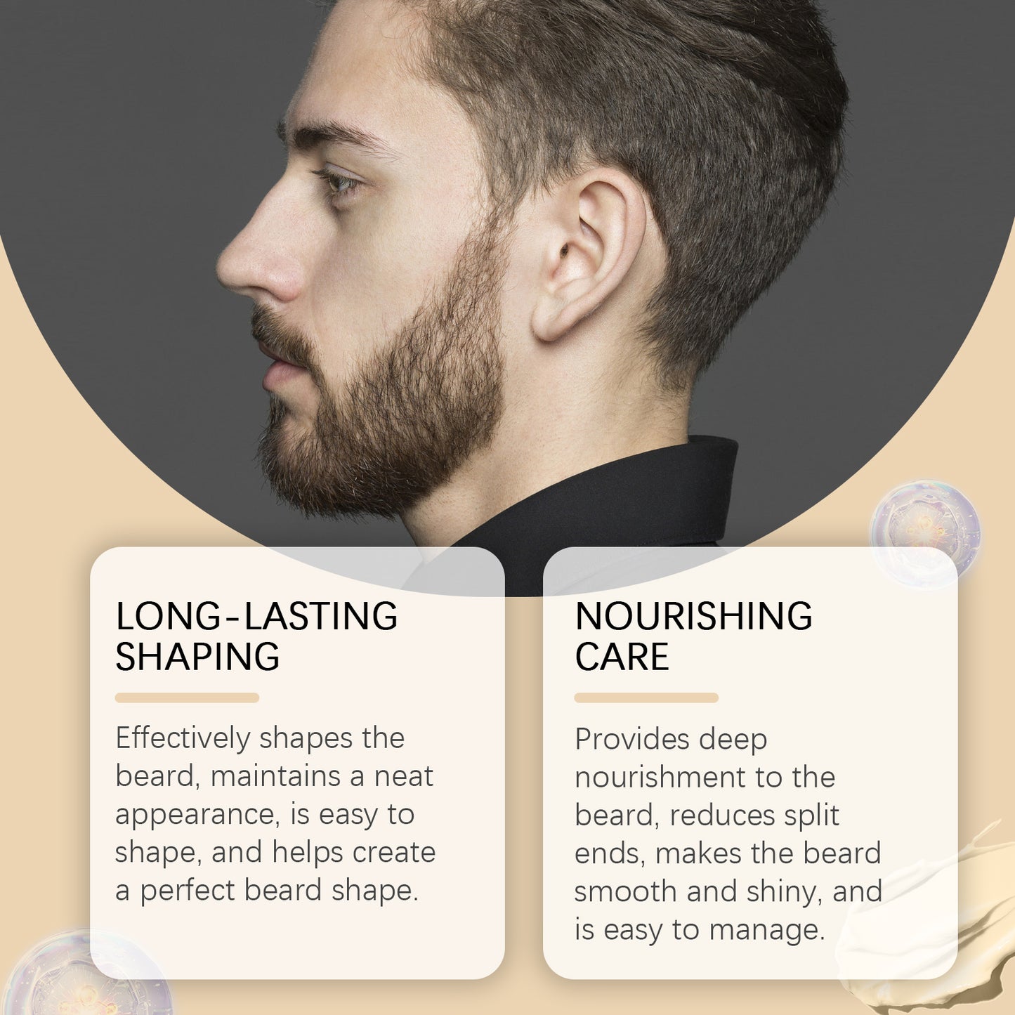 Men's Beard Care Wax With Argan Oil And Vitamin E For Nourishing Soft Beard