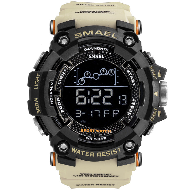 Waterproof Multifunctional Men's Sports Watch Trend Large Dial Electronic Watch