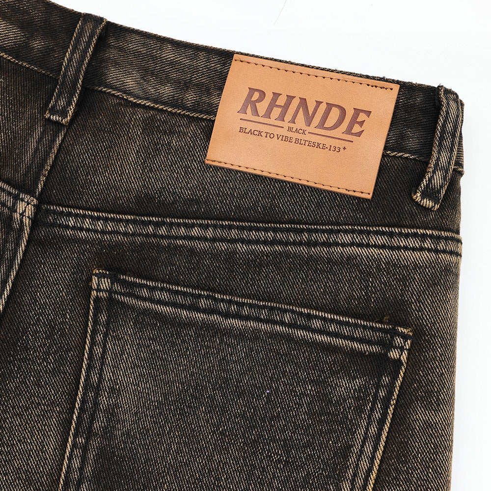 Men's Distressed Denim Shorts - Casual Over-the-Knee Style