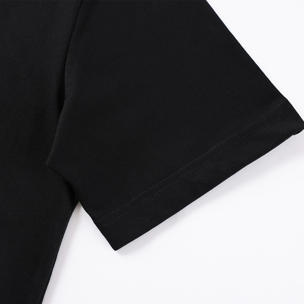 Simple Solid Color Short Sleeve T-Shirt - American Style Round Neck