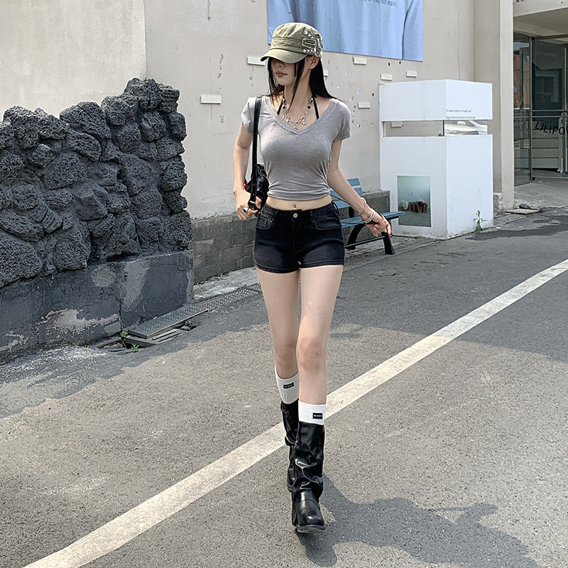 Women's Summer Low Waist Distressed Denim Shorts