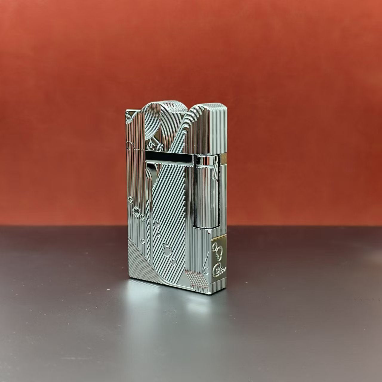 Ornate Pattern Vintage Metal Kerosene Lighter