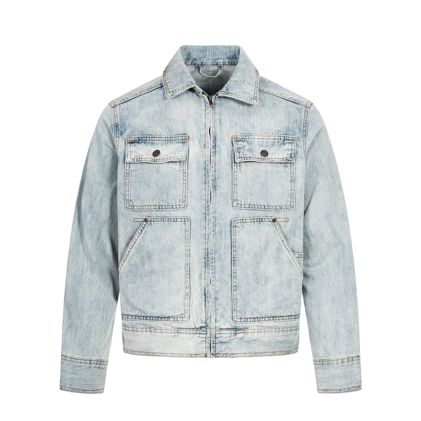 Washed Denim Workwear Jacket