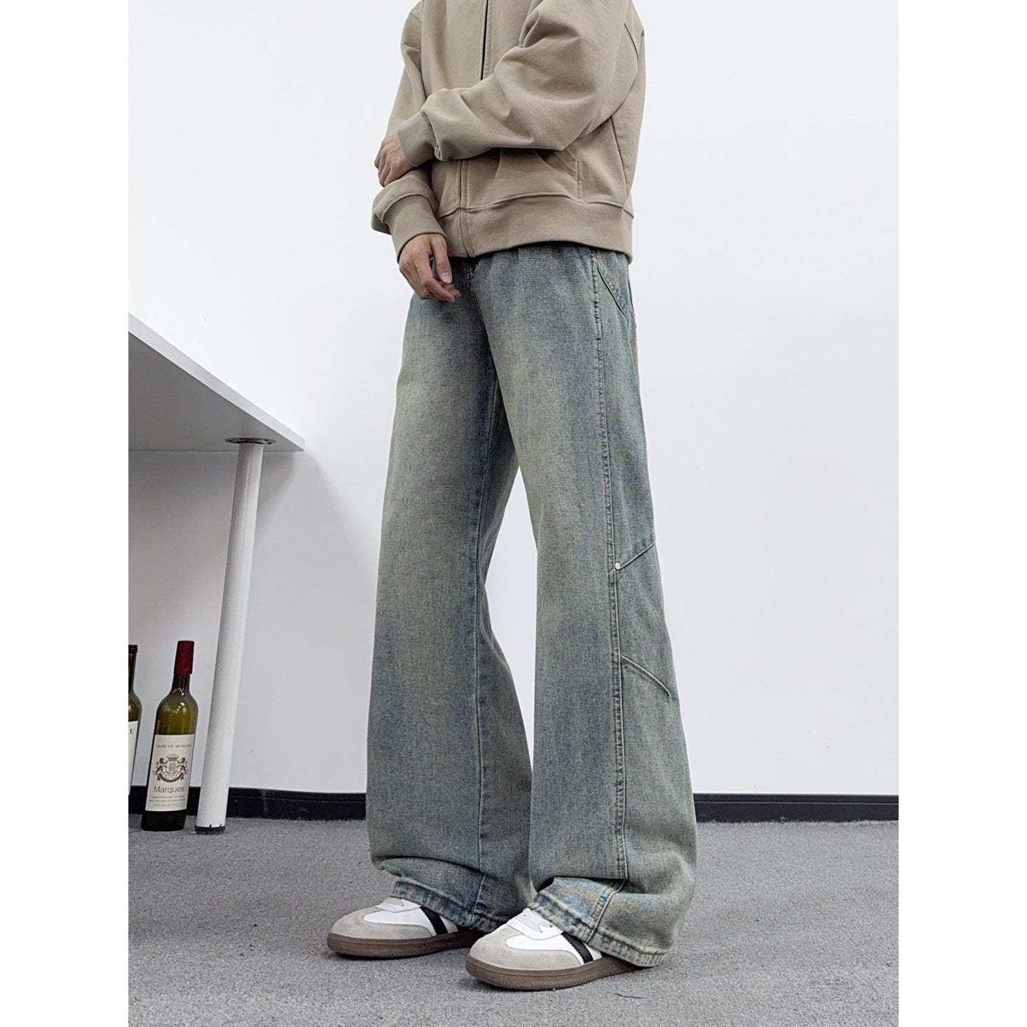 Retro Deconstructed Denim Pants — Catwhisker Washed Finish