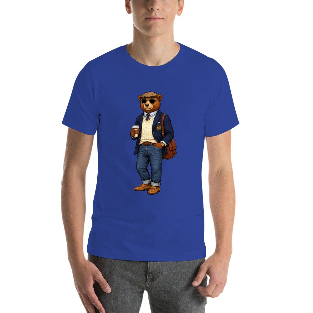 Oxford Denim Bear Men's Short Sleeve T Shirt - Blue