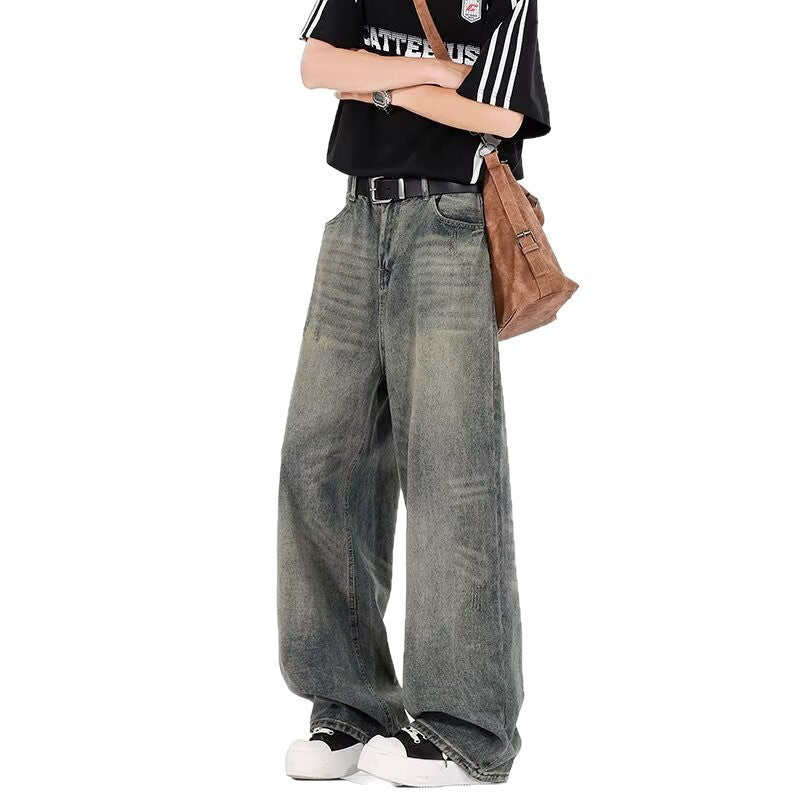 Vintage Washed Cat Whisker Jeans for Effortless Style