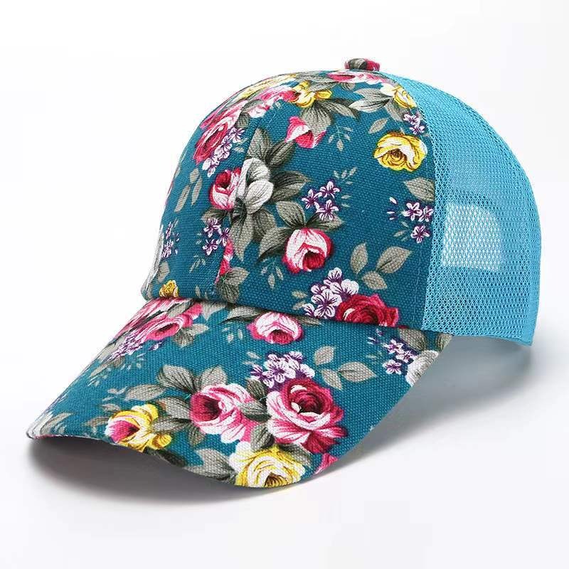 Small Floral Cloth Peony Baseball Cap Duck Bill Hat