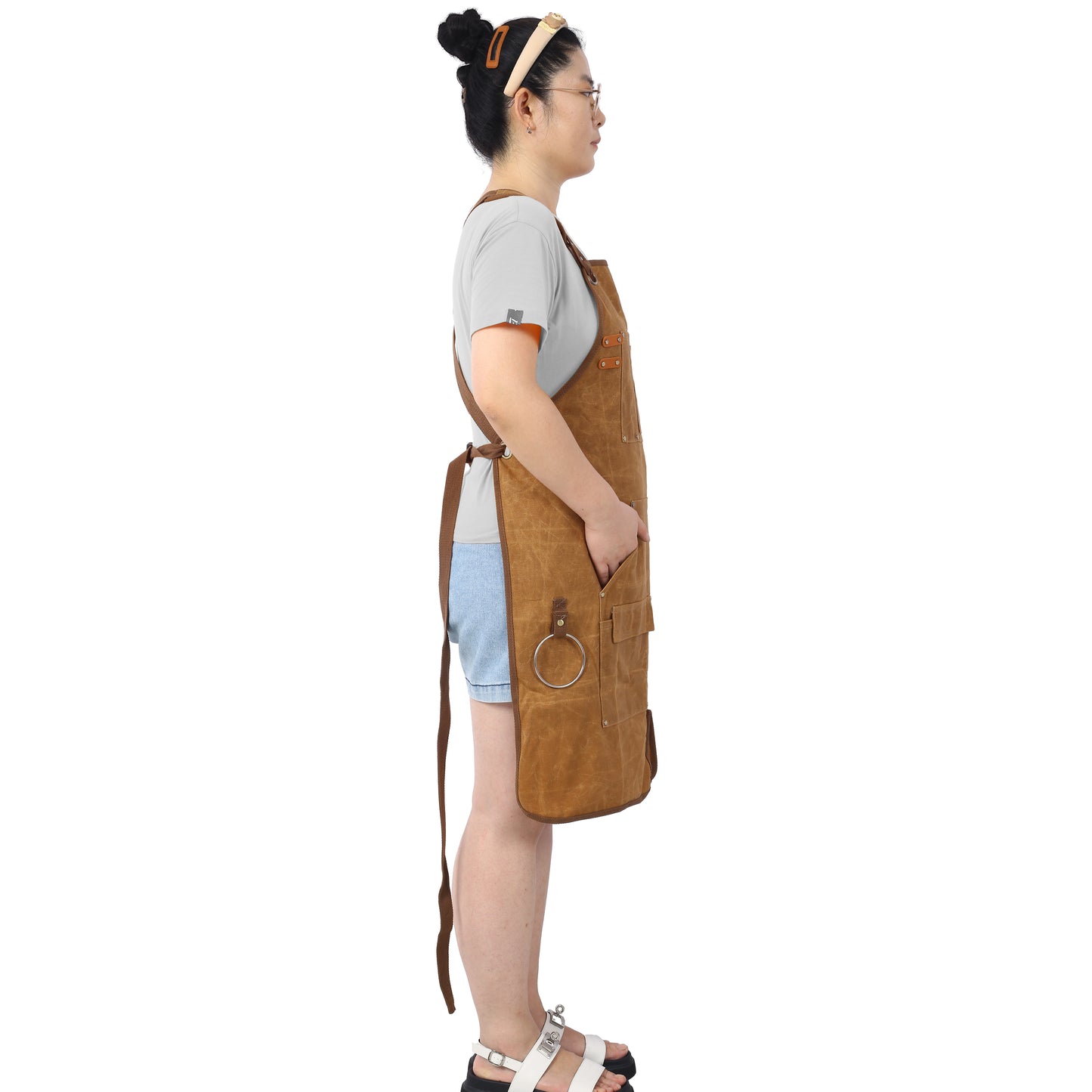 Heavy-Duty Waxed Canvas Carpenter Tool Apron - 18 oz