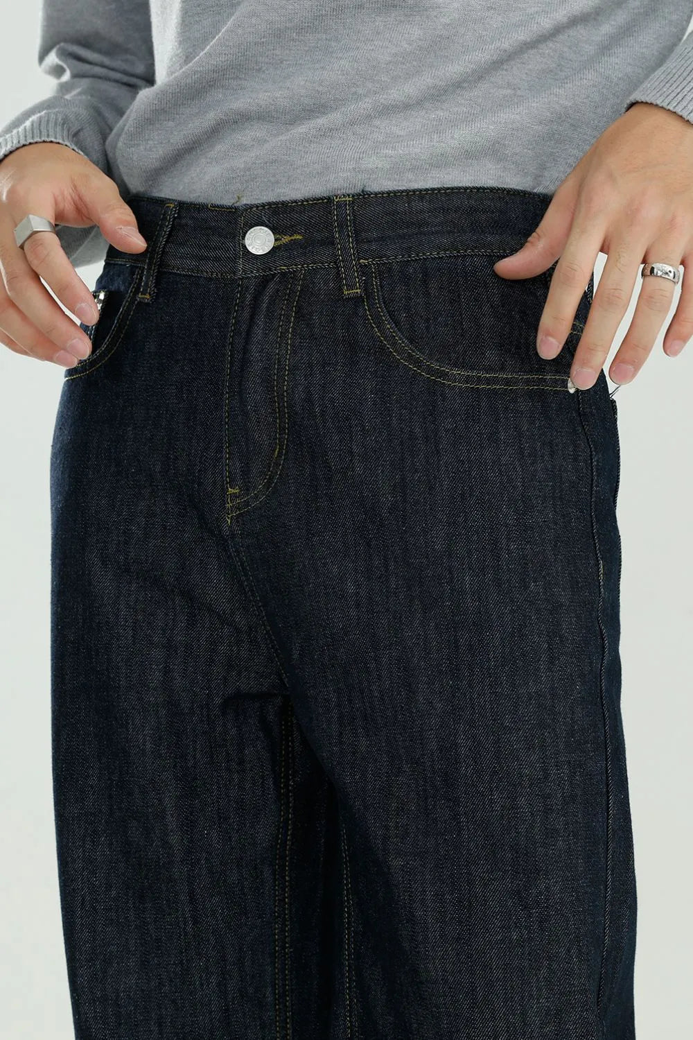 Mid Rise Jeans with Pockets - Premium Japanese Denim