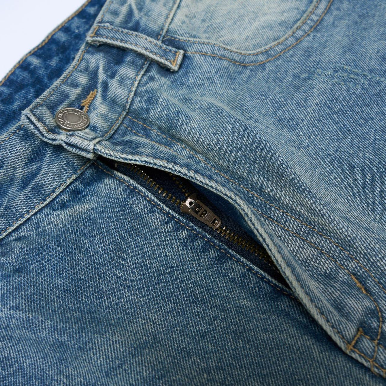 Simple Washed Retro Denim Long Pants