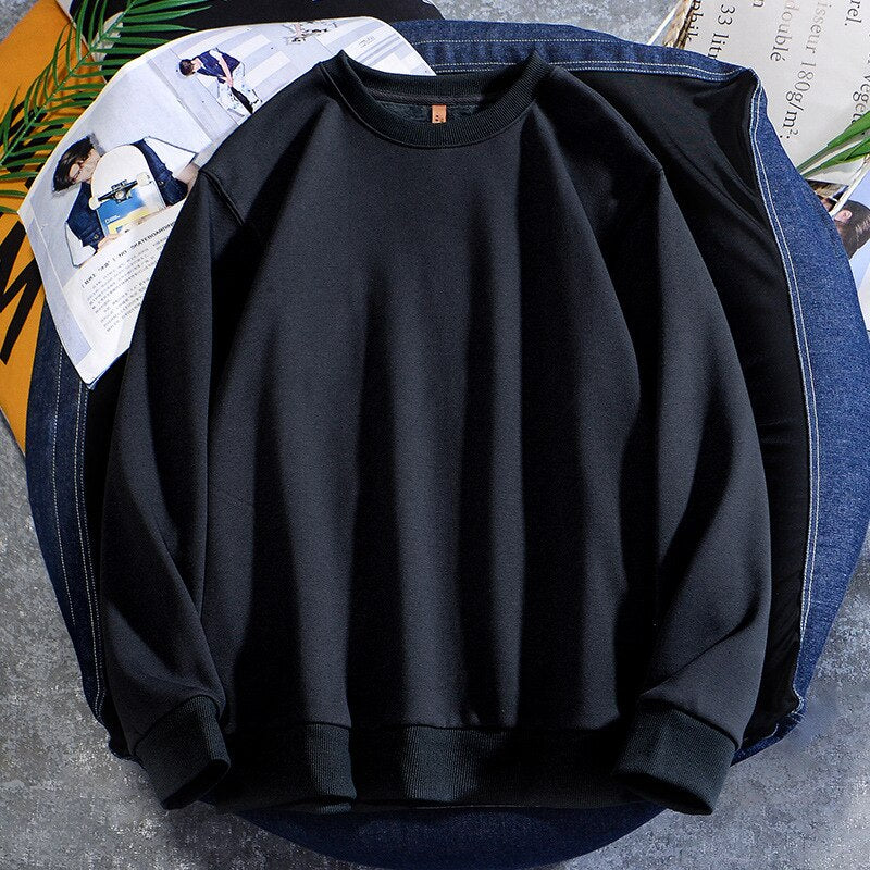 Men's Casual Cotton Fleece Long Sleeve Hoodie Sweatshirt Round Neck Multicolor