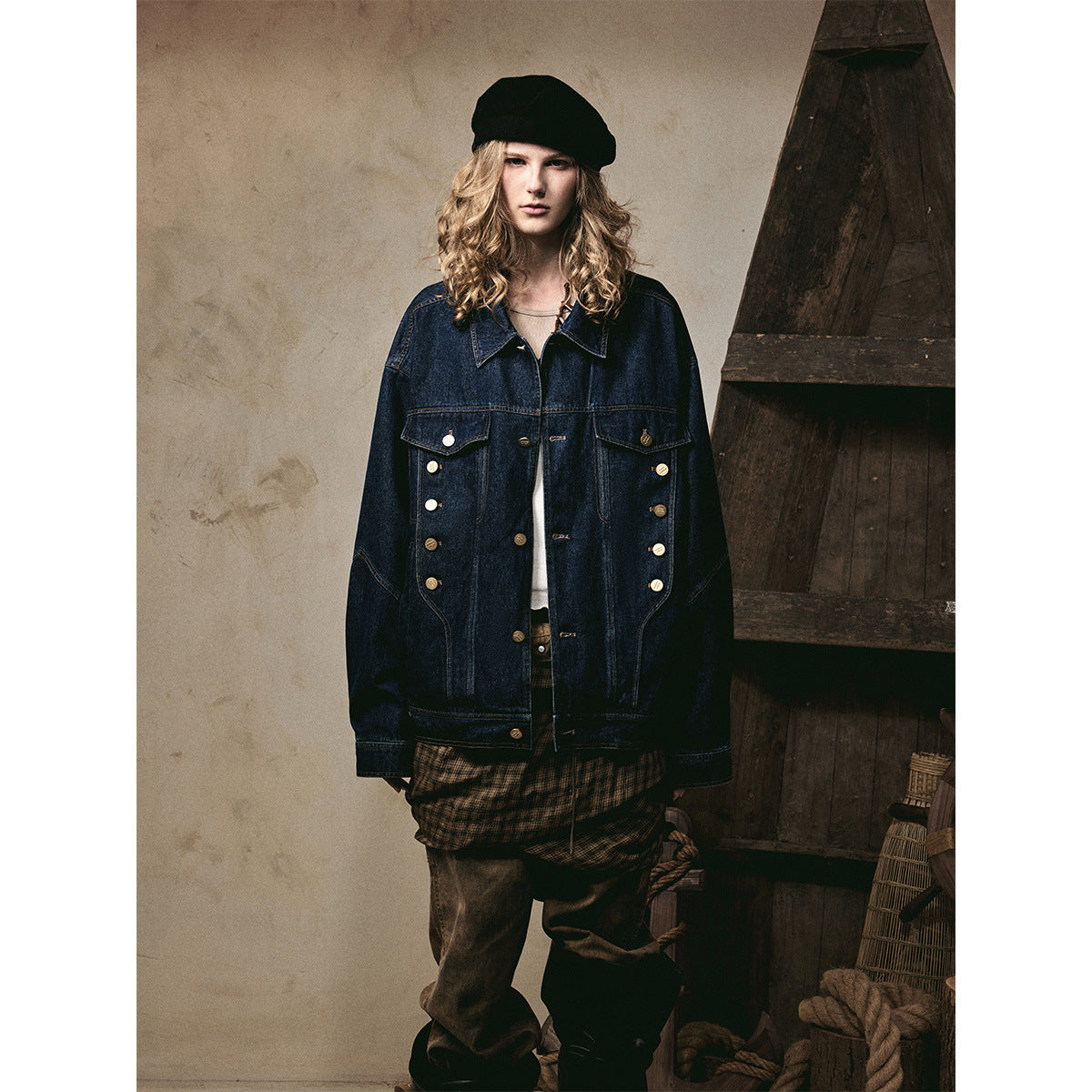 Washed Denim Workwear Jacket