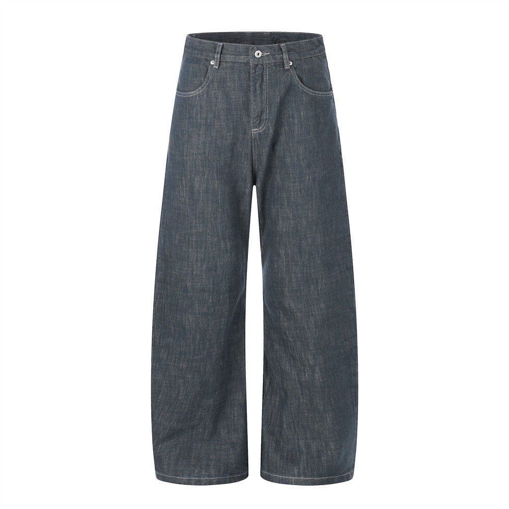 Mens Lake Green Denim Pants with Contrast Pockets — Straight Fit