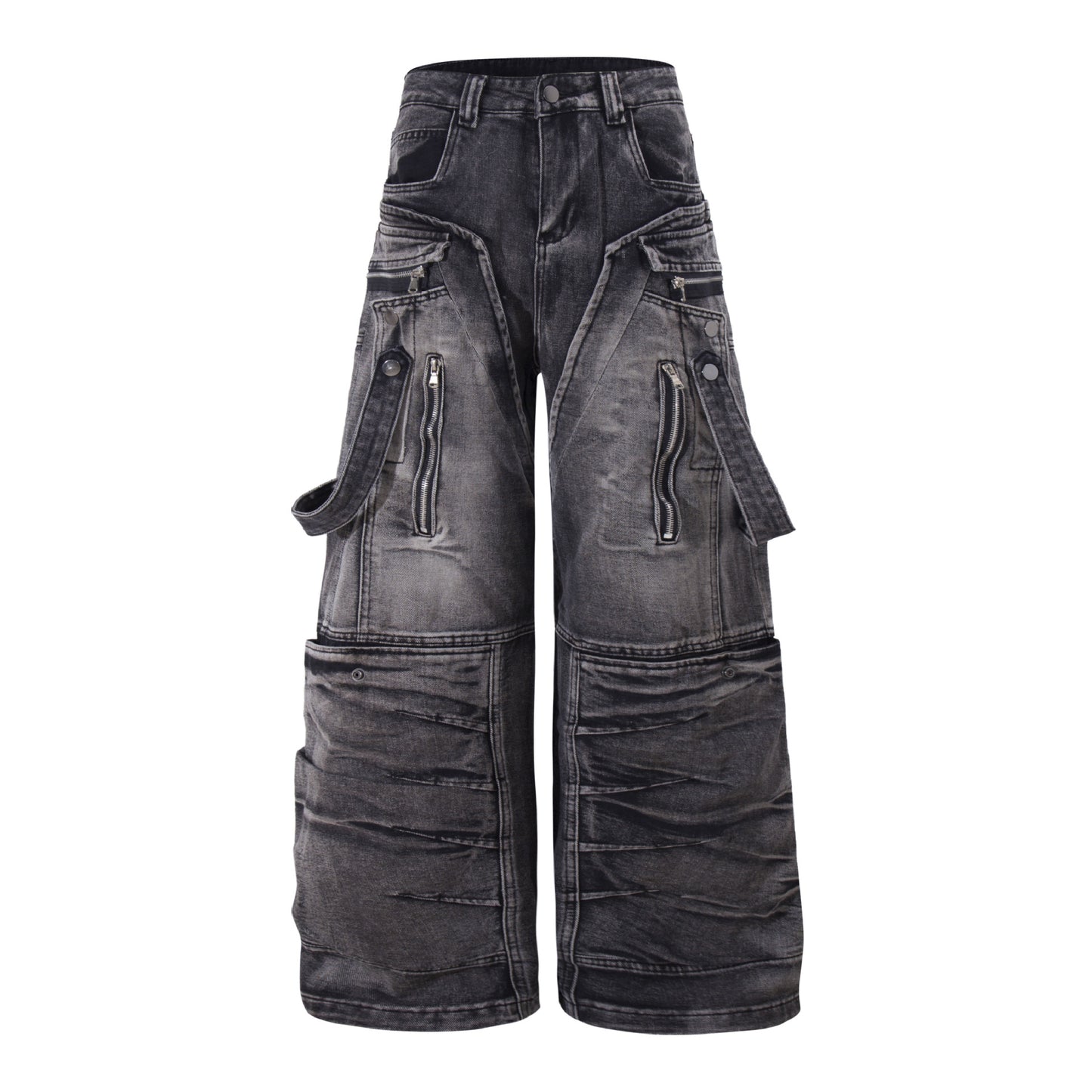High-Quality Heavy-Washed Denim Long Pants