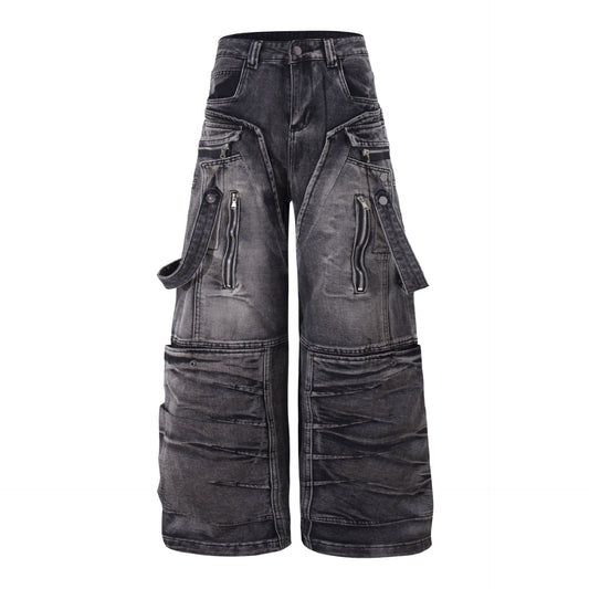 High-Quality Heavy-Washed Denim Long Pants
