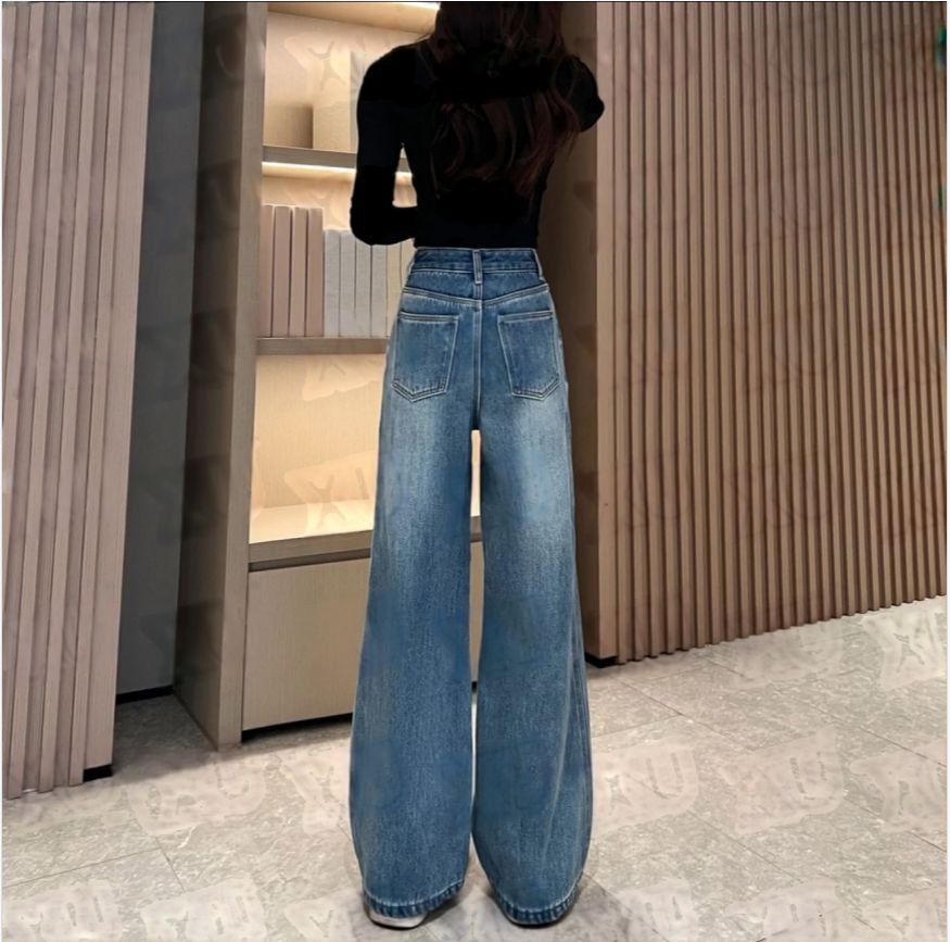 Wide-Leg Jeans for Women – High Waist, Flared, Slimming Blue Design