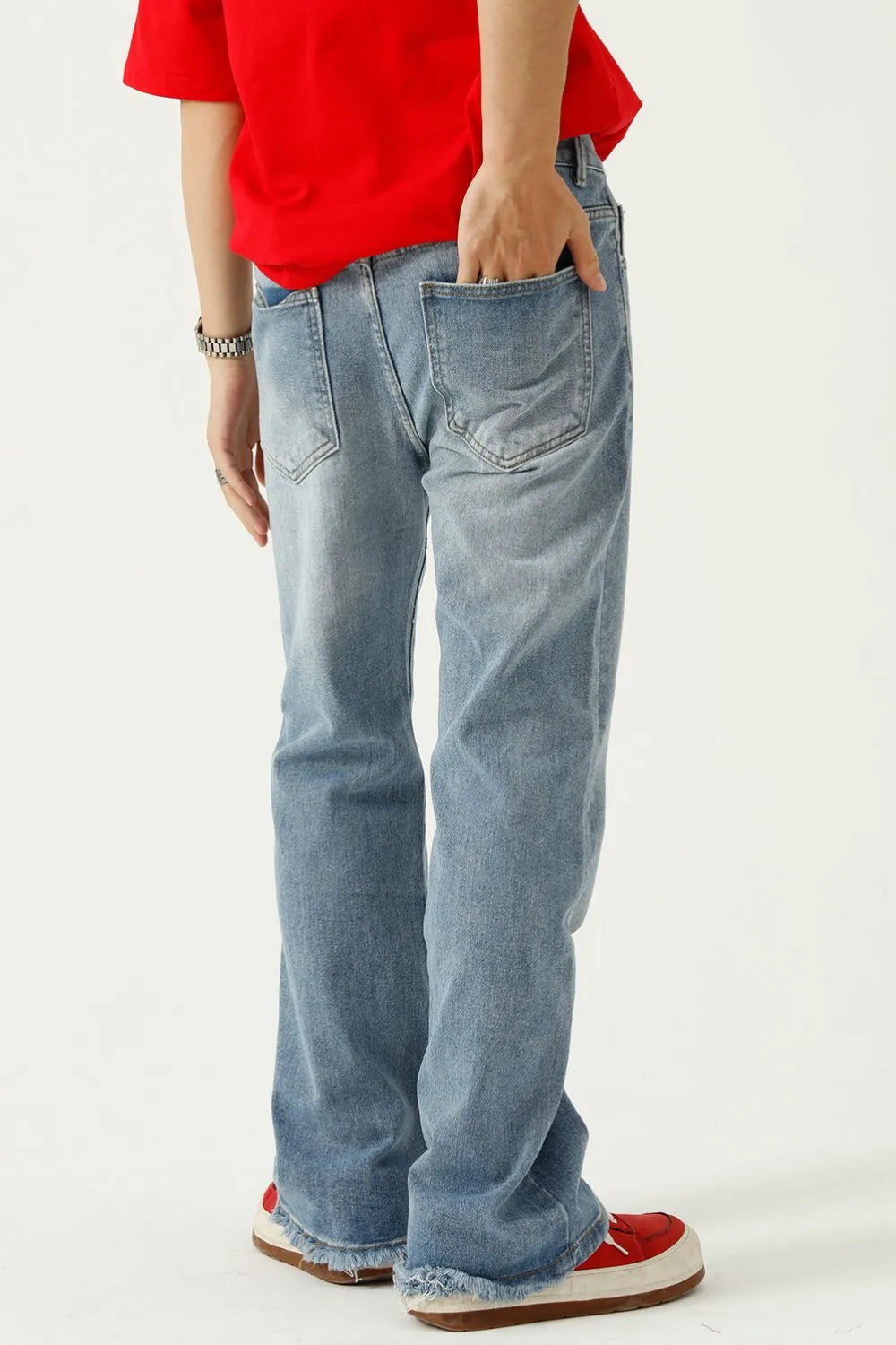 Premium Raw Hem Jeans with Pockets - Japanese Denim