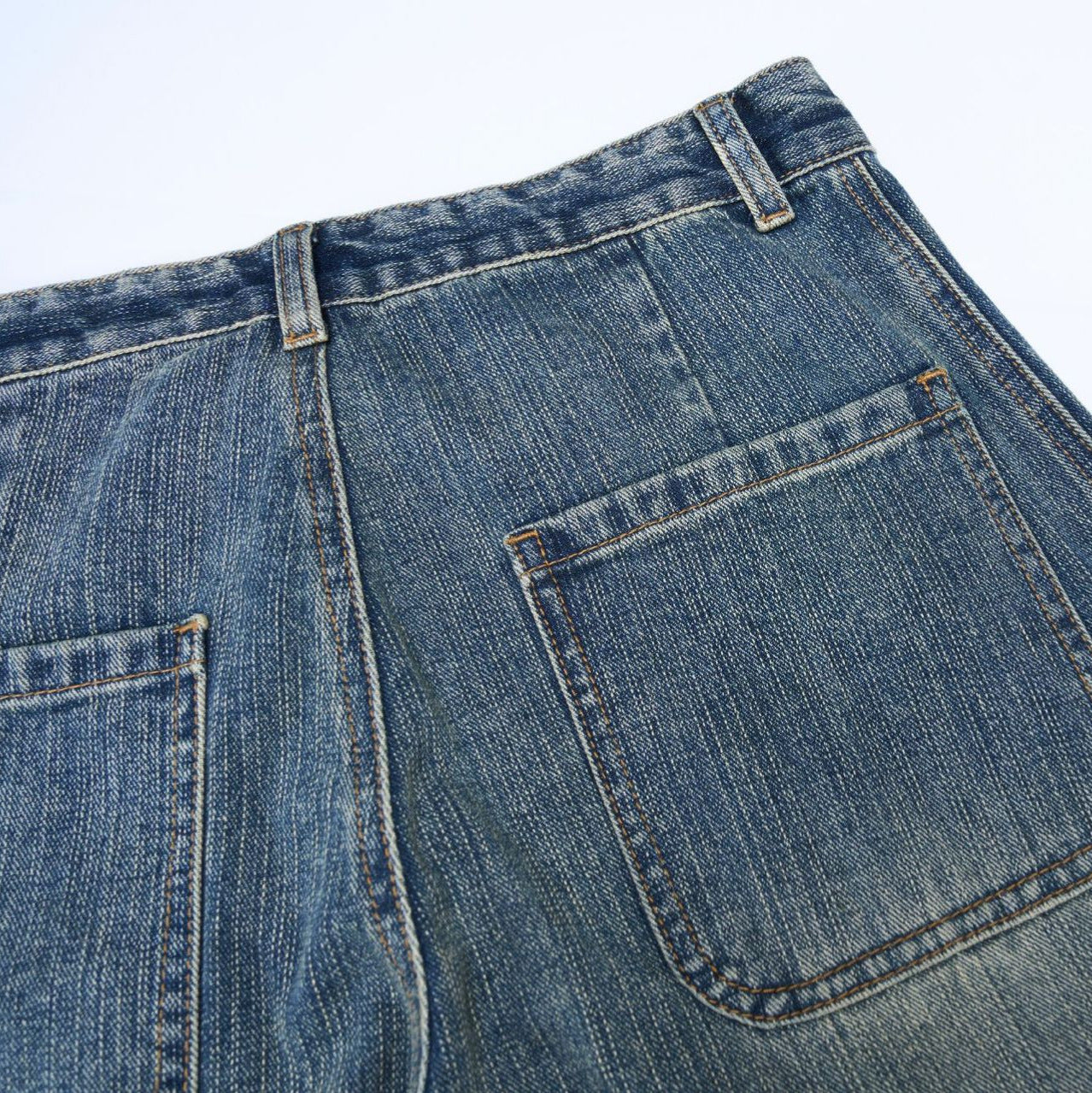 Retro Simple Tapered Denim Long Pants