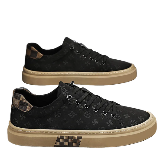 Canvas Men's Breathable Thick Soled Black Cloth Designer Sneakers